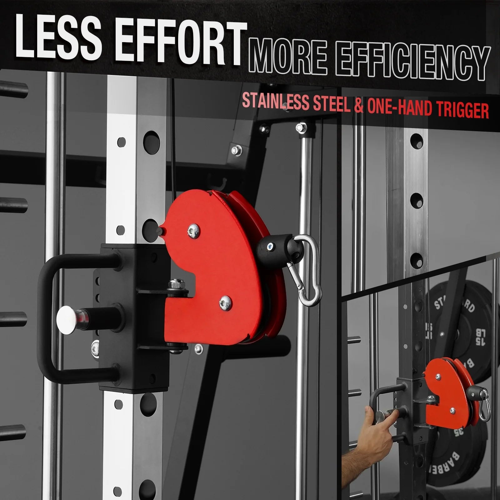 Smith Machine Home Gym, 2200 Lbs Power Rack Cage with 1200 Lbs Weight Bench and Cable Crossover System, Weight Bar, 360° Landmine, Home Gym