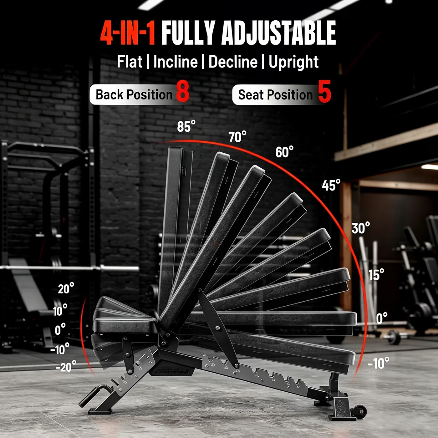 Smith Machine Home Gym, 2200 Lbs Power Rack Cage with 1200 Lbs Weight Bench and Cable Crossover System, Weight Bar, 360° Landmine, Home Gym