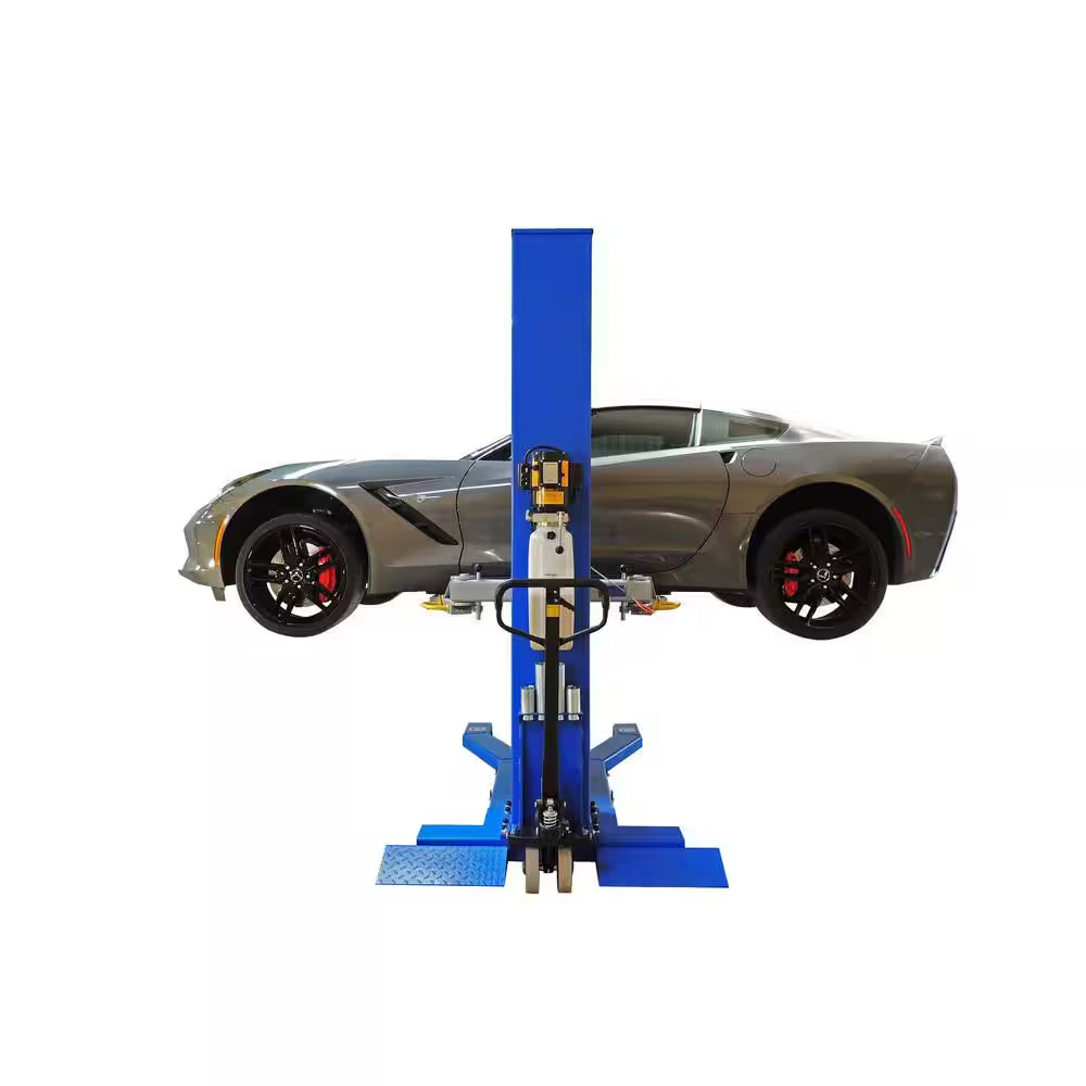 Mobile Single Column Car Lift 6,000 Lbs. Capacity Heavy Duty Model with Stackable Extensions Included