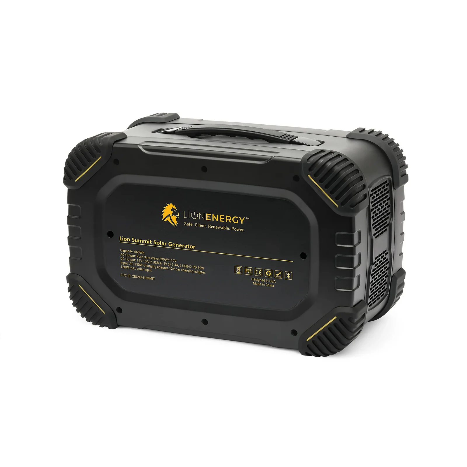 Lion Energy Summit Portable Solar Generator (530W Continuous / 665Wh LiFePO4 Lithium Battery, Compact Rugged Power Station with Bluetooth App Control)