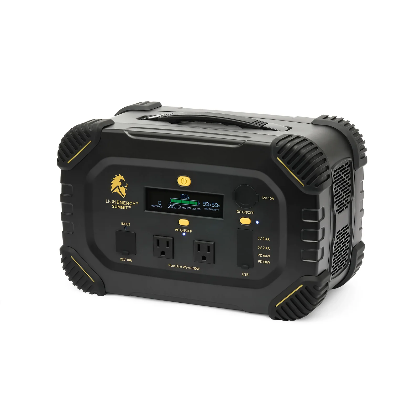 Lion Energy Summit Portable Solar Generator (530W Continuous / 665Wh LiFePO4 Lithium Battery, Compact Rugged Power Station with Bluetooth App Control)