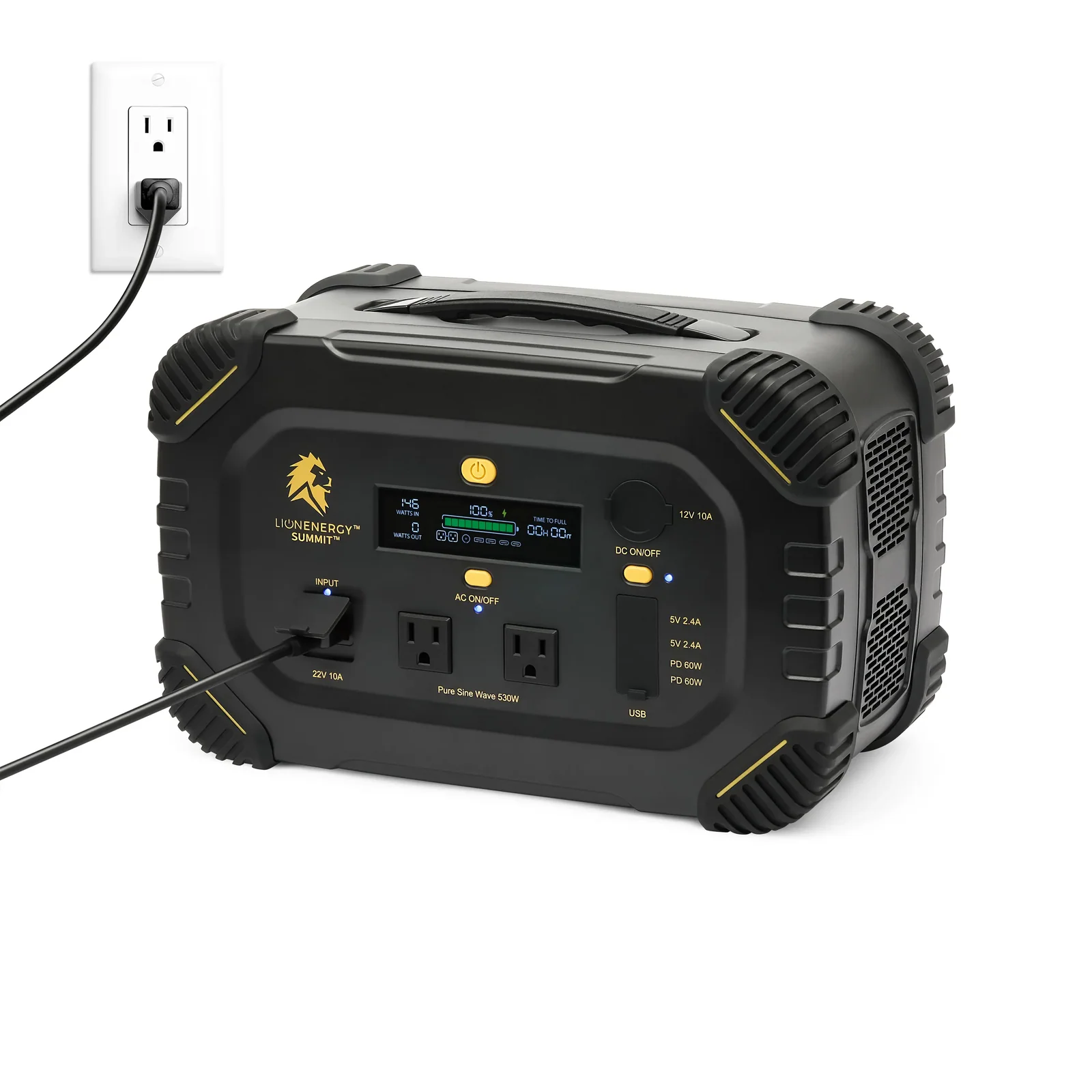 Lion Energy Summit Portable Solar Generator (530W Continuous / 665Wh LiFePO4 Lithium Battery, Compact Rugged Power Station with Bluetooth App Control)