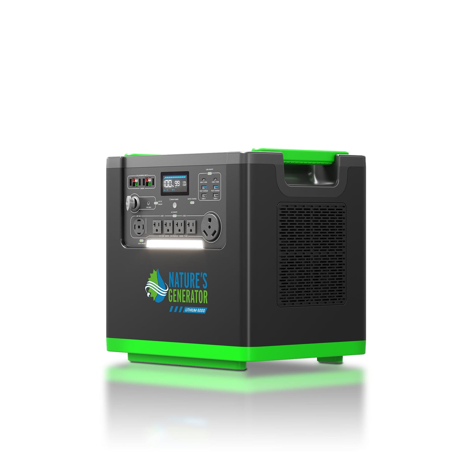 Nature's Generator Lithium 6000 with Solar Panels and Wind Turbine