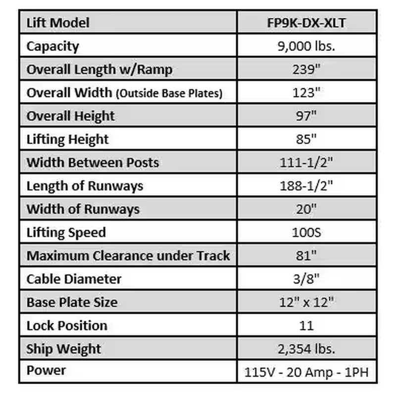 Storage 4-Post Car Lift 9,000 Lbs. Extended Length/Height - with Poly Casters, Drip Trays, Jack Tray