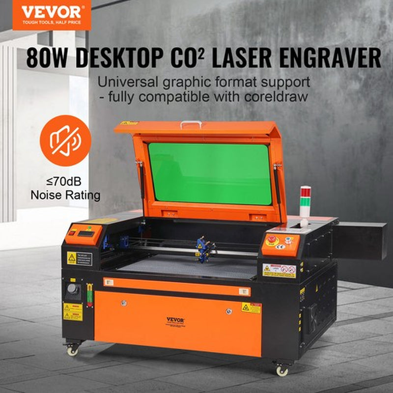 VEVOR 80W CO2 Laser Engraver and Cutter 20 X 28 in 19.7 IPS Engraving Machine