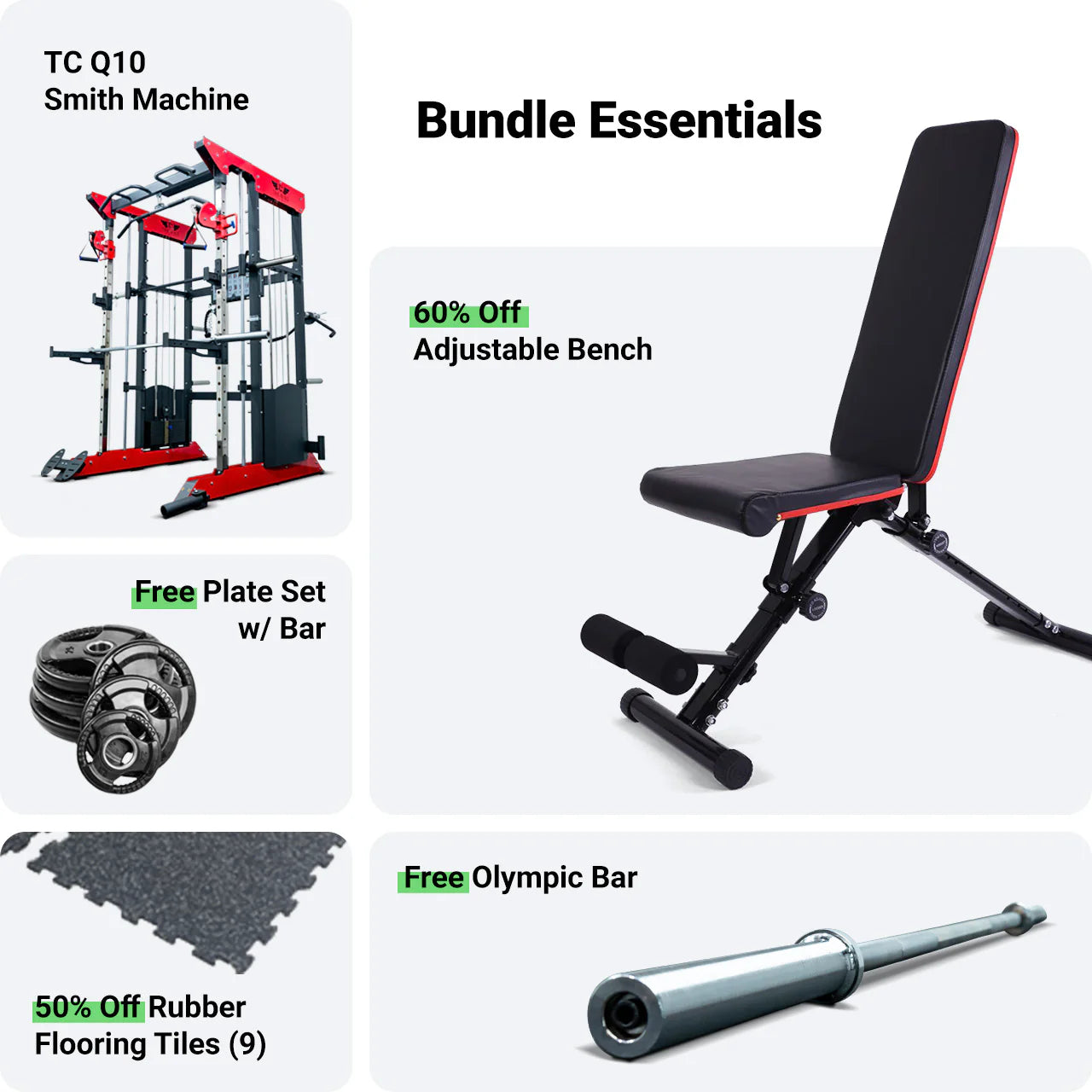 TC Q10 Smith Machine Home Gym Bundle