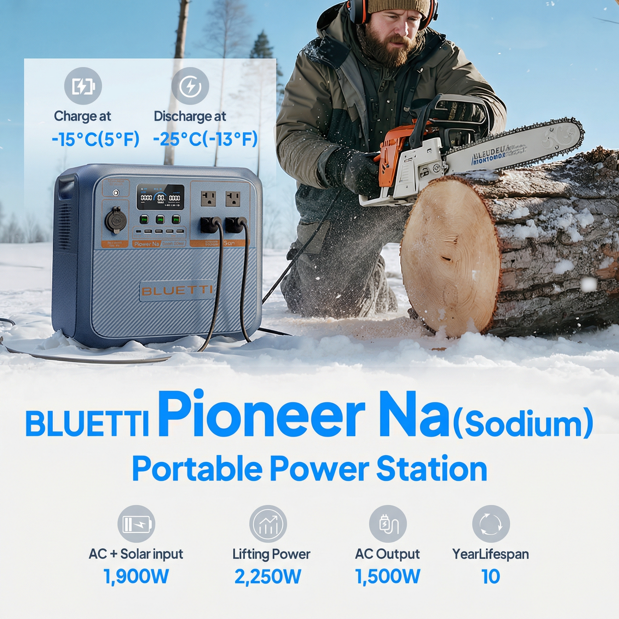 BLUETTI Pioneer NA (NA300) Sodium-Ion Portable Power Station