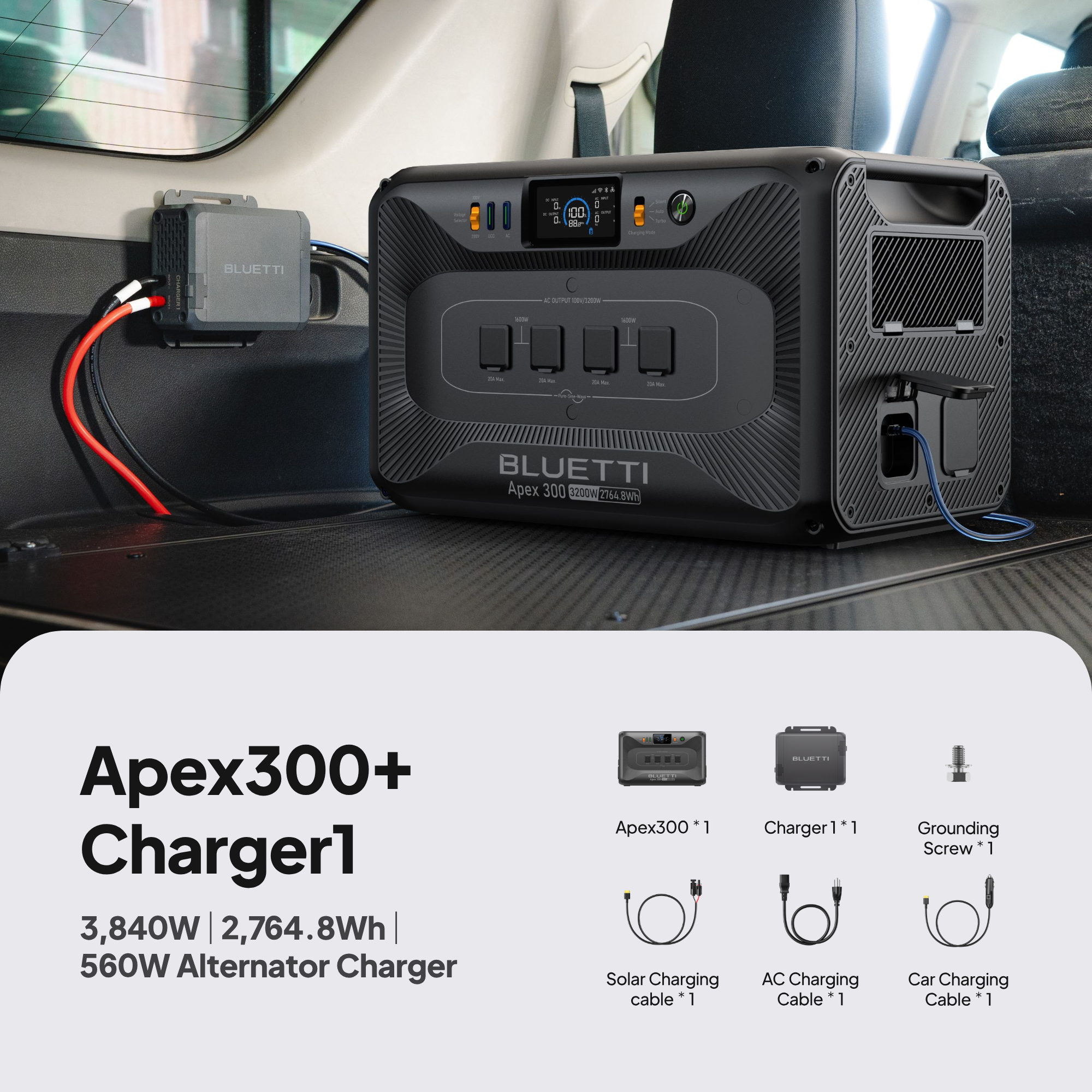 BLUETTI Charger 1 + APEX 300 Ecosystem Bundle