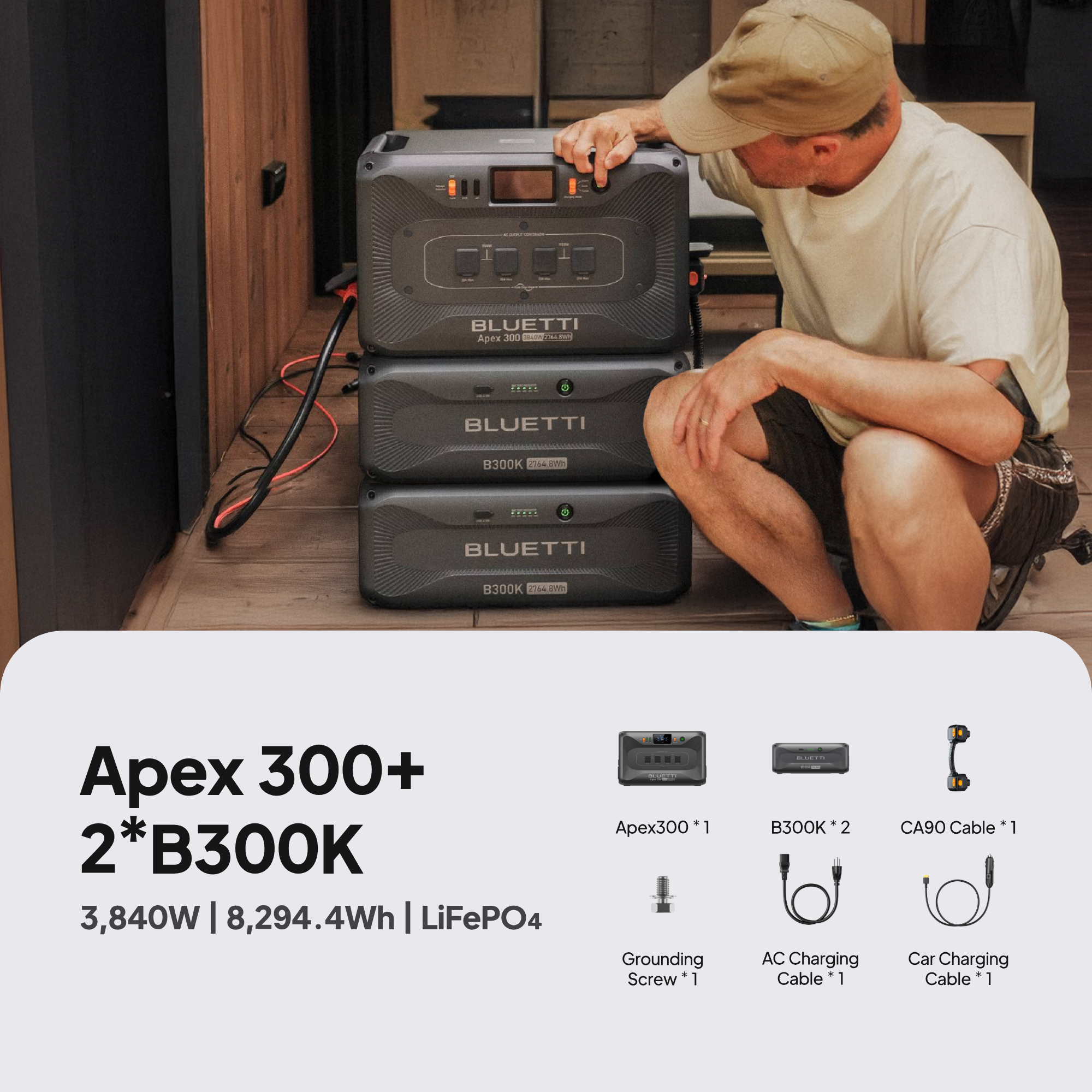 BLUETTI APEX 300 + 2 × B300K Expansion Combo