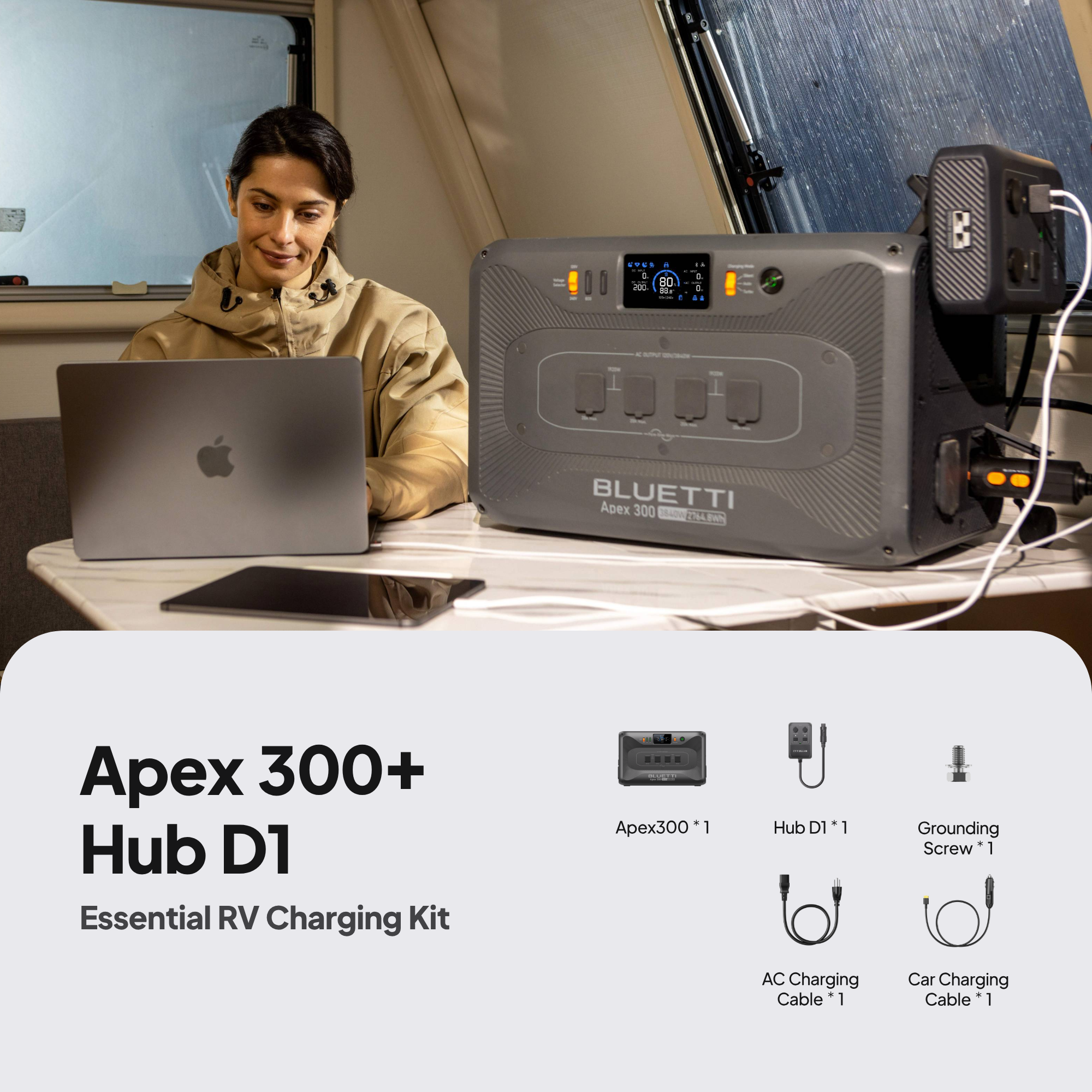 BLUETTI APEX 300 + Hub D1 DC Power Ecosystem Bundle