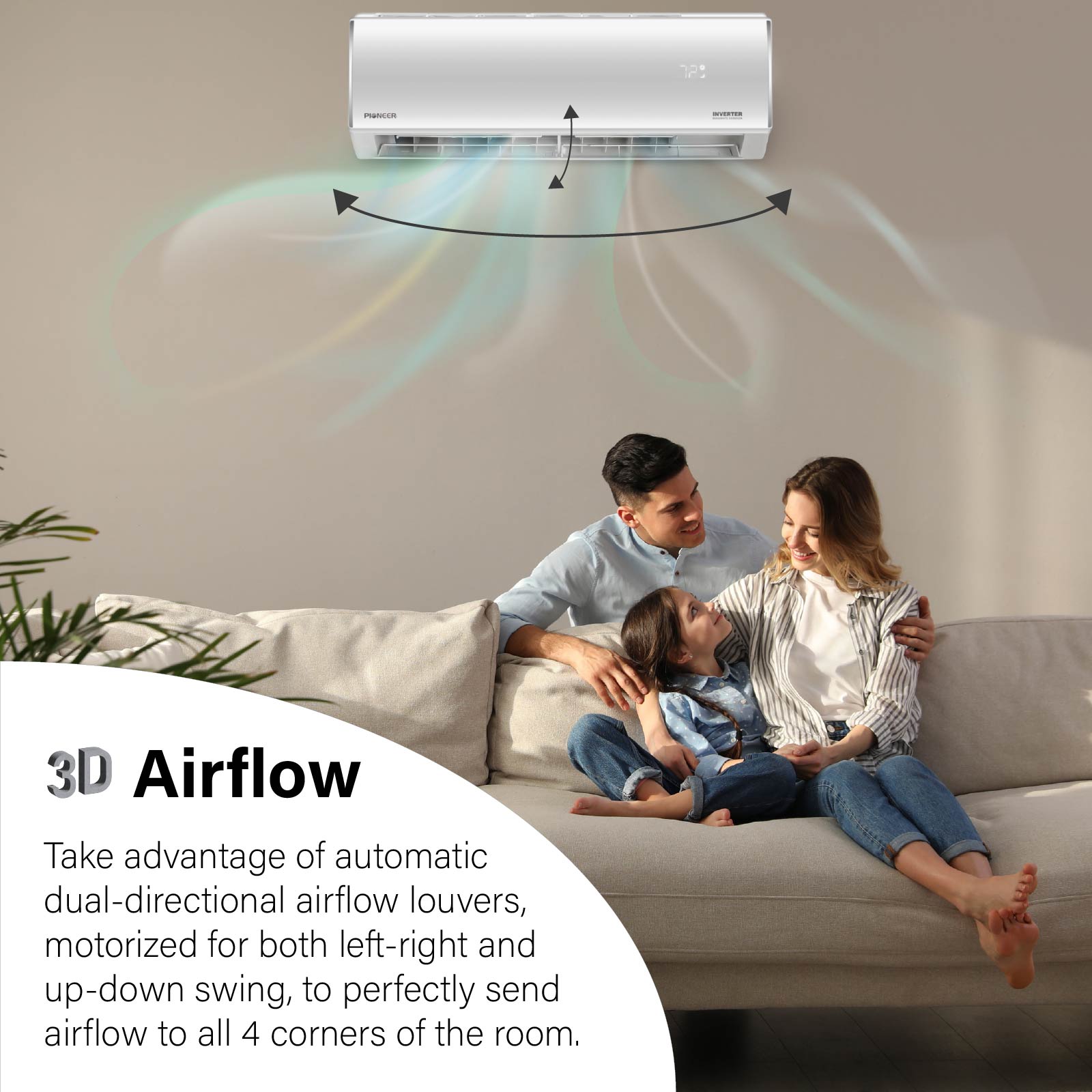 Pioneer® Diamante Essenza™ 11,500 BTU 17 SEER2 230V High-Wall Ductless Mini-Split Air Conditioner Inverter Heat Pump with 16 Ft. Kit