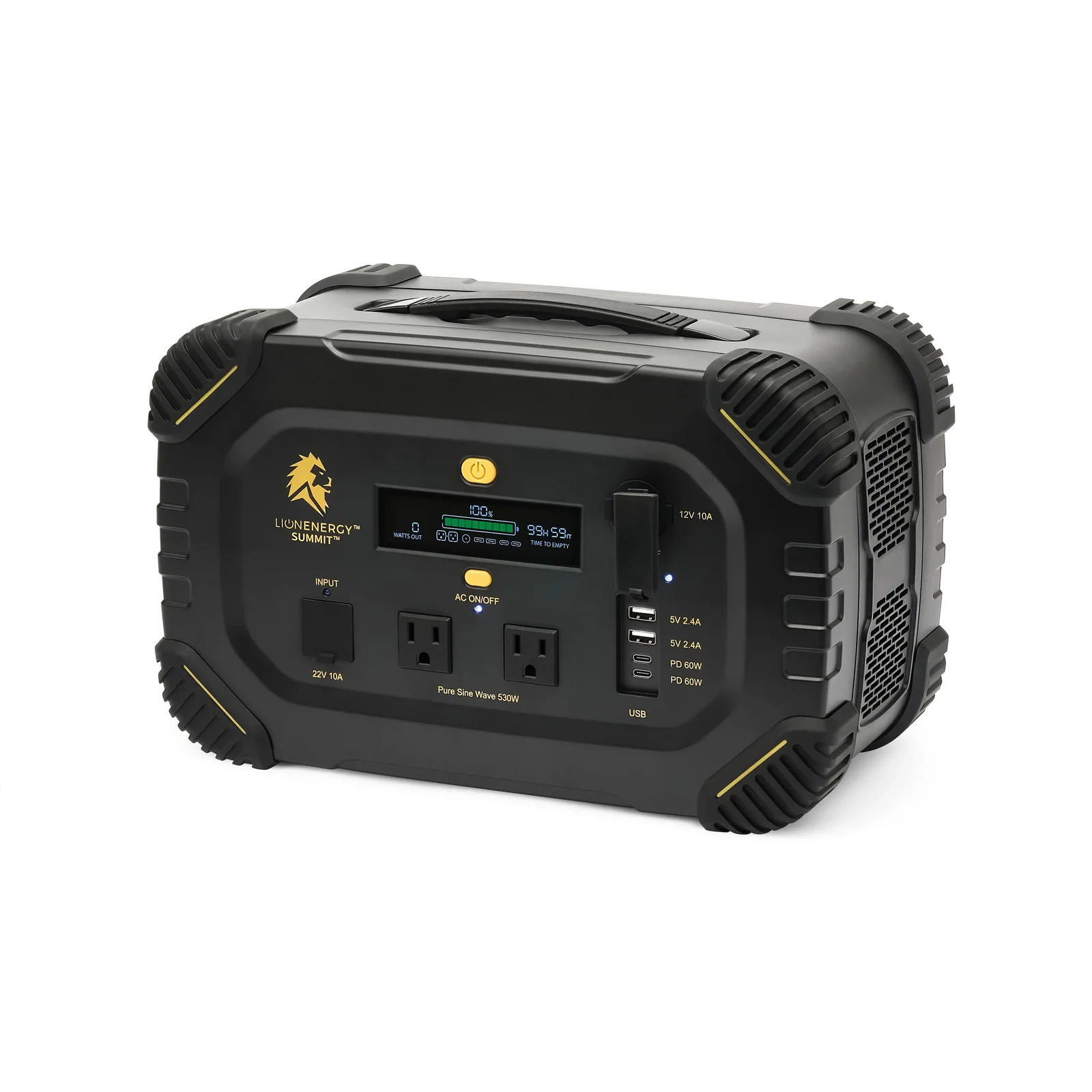 Lion Energy Summit Portable Solar Generator (530W Continuous / 665Wh LiFePO4 Lithium Battery, Compact Rugged Power Station with Bluetooth App Control)