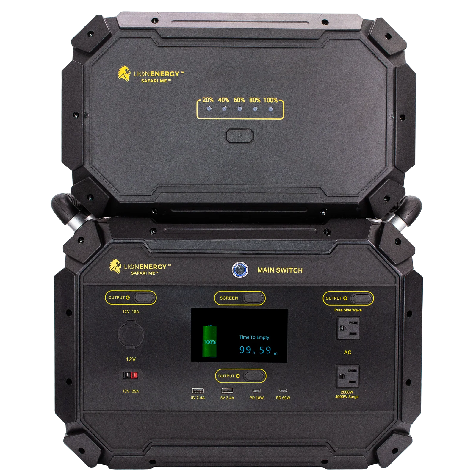 Recertified Lion Energy Safari ME-XP Expansion Pack (2,048Wh LiFePO4 Lithium Expansion Battery, Plug-and-Play Power Station Scalability, Zero-Emission Indoor Safe Design)