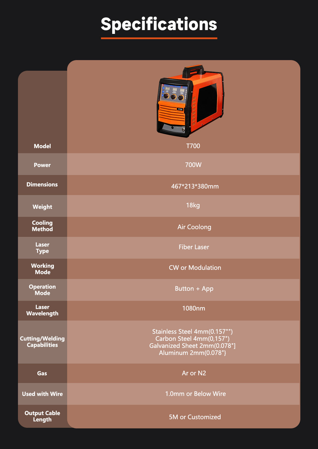 T1 Handheld 700W Fiber Laser Welders