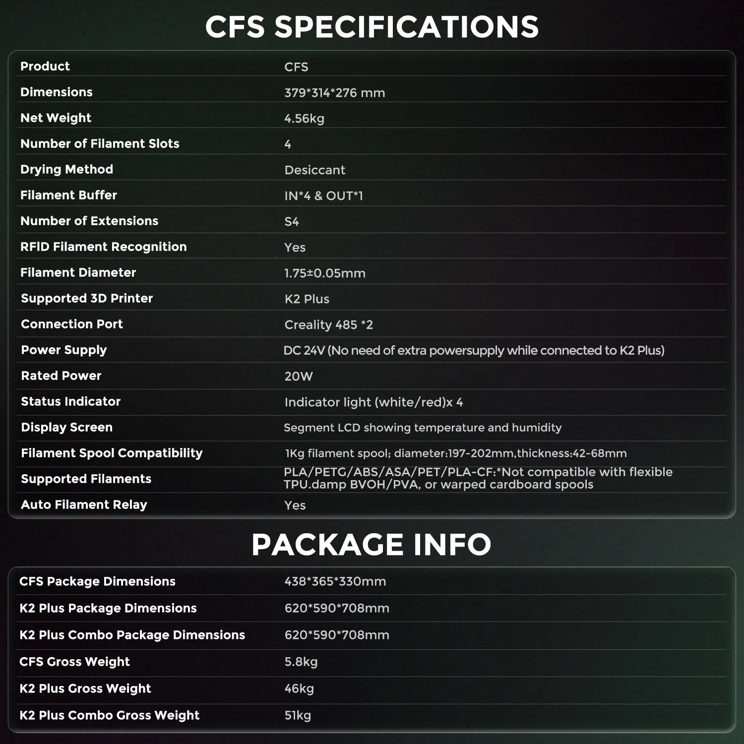 K2 plus Combo 3D Printer, Multi Color 3D Printing with CFS, 600Mm/S Print Speed,Max Build Capacity 13.78X13.78X13.78 In