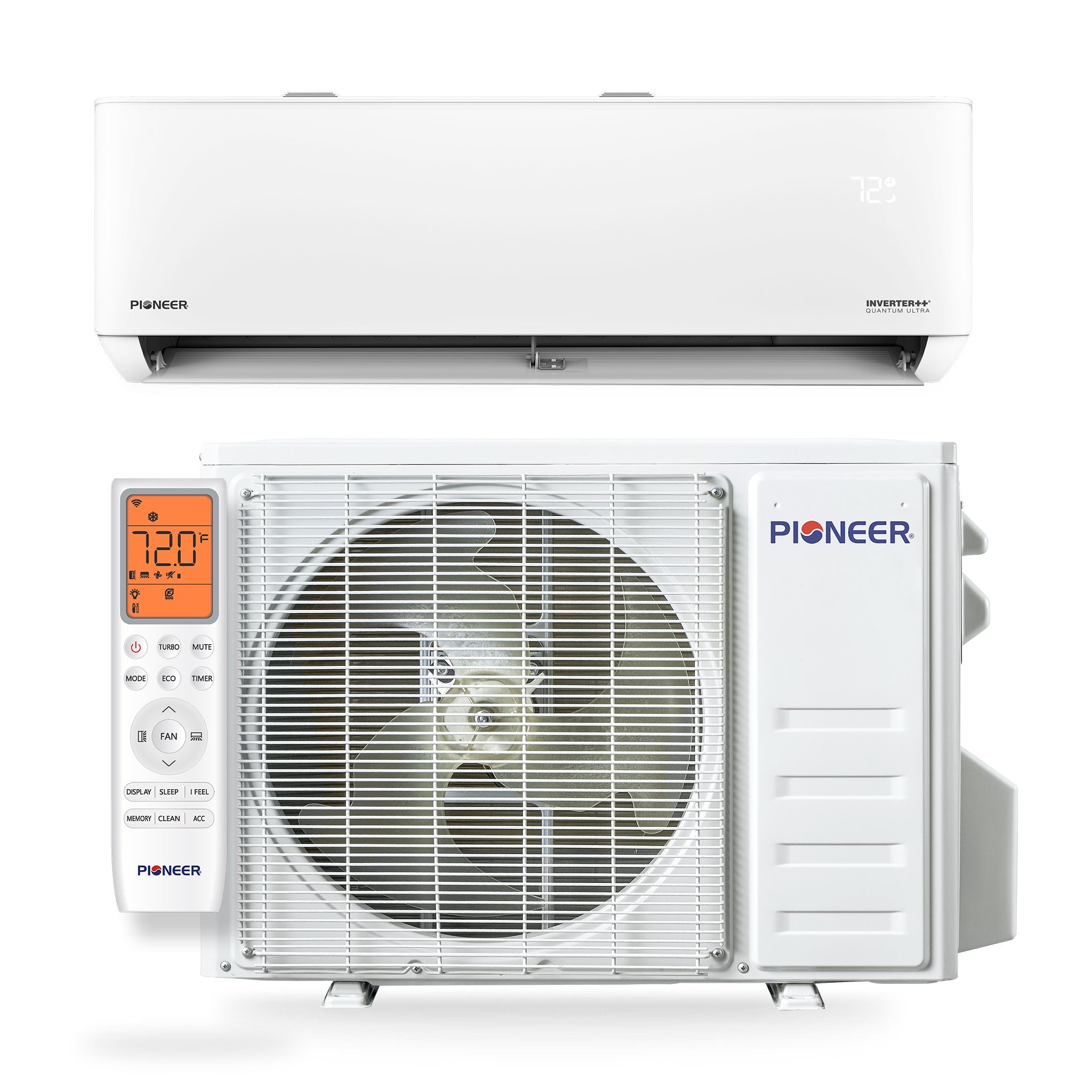 Pioneer® Quantum Ultra™ 9,000 BTU 23 SEER2 115V High-Wall Ductless Energy-Star Mini-Split Air Conditioner Inverter Heat Pump Full Set